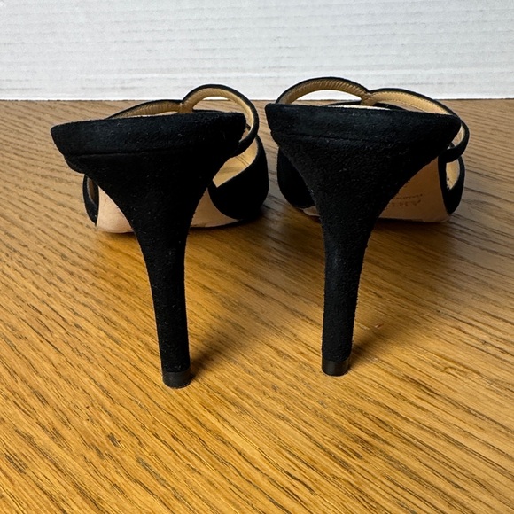 ARTEANA NWOB Black Suede T Strap Pointed Toe High Heel Mules Women's Designer 39 - Picture 4 of 13